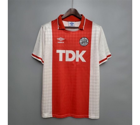 Ajax 89/91 Home Red&White Soccer Jersey